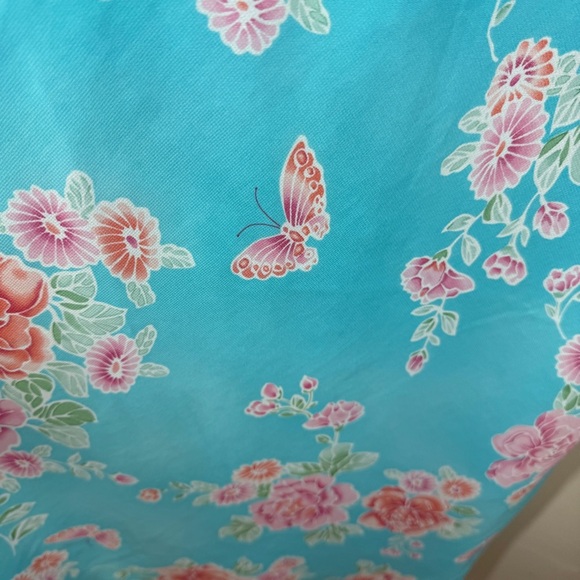 Vintage La Vie en Rose Blue Floral Y2K 90s Slip Style Maxi Dress Size L - Picture 7 of 13